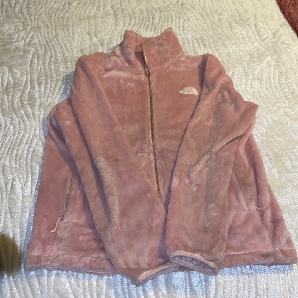 The North Face Fur Jacket Light Pink With Rose Gold Zipper